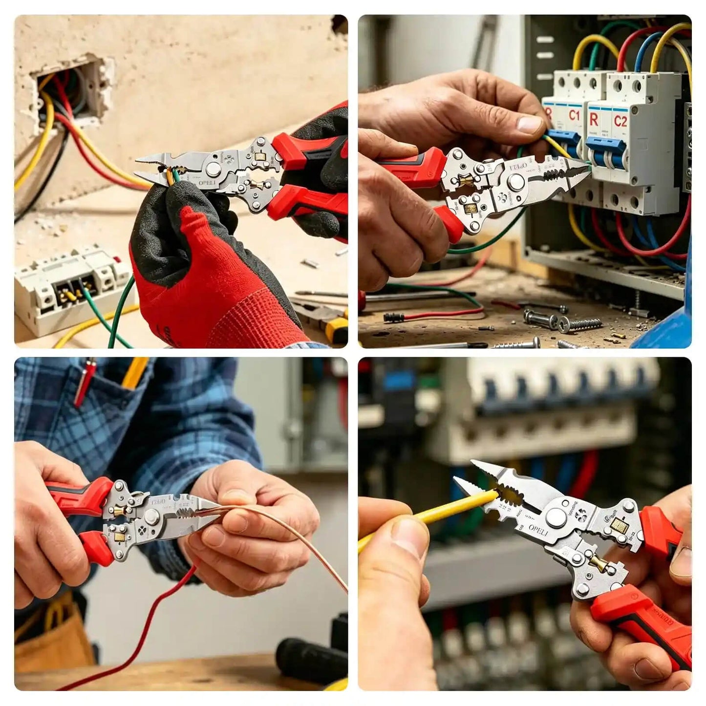Rechargeable electrician wire stripper pliers