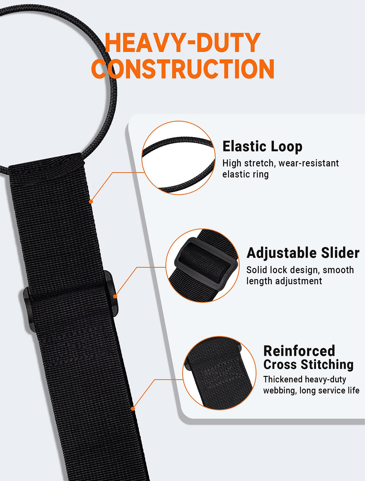 Luggage Strap Connector Set (3-Pack) – Elastic Ring Straps for Suitcases