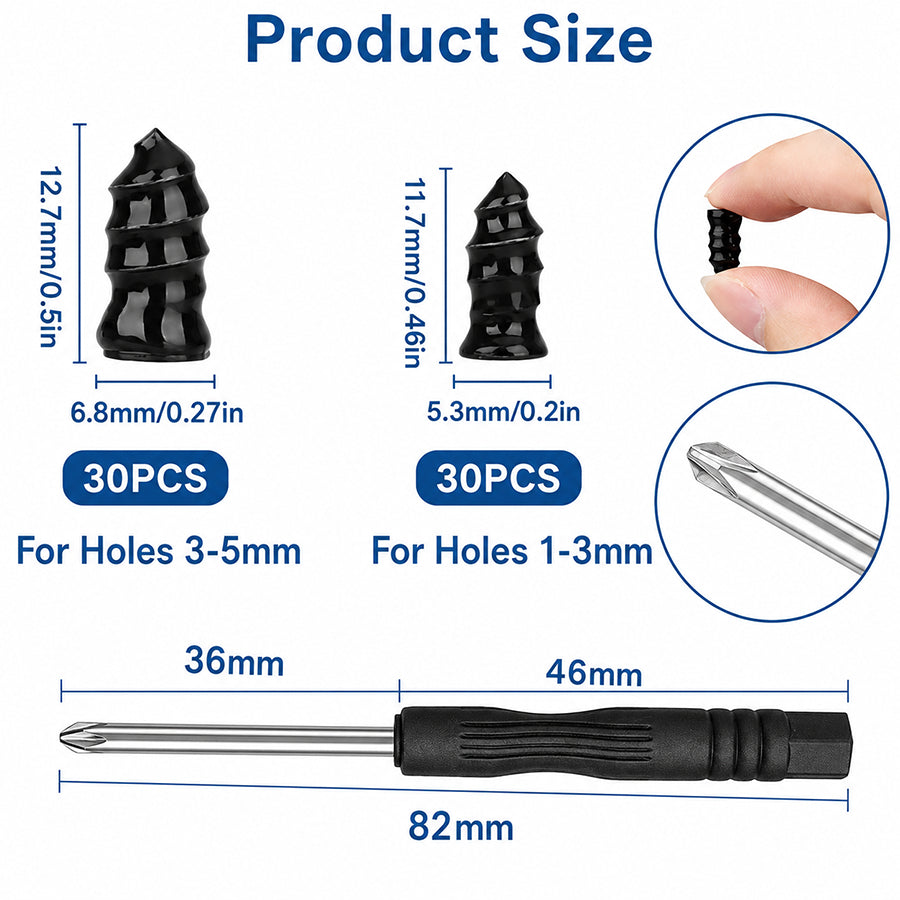🔥 Last Day 50% OFF 🔥 100 PCS Self-Sealing Tire Repair Rubber Nails Kit with 2 Sizes