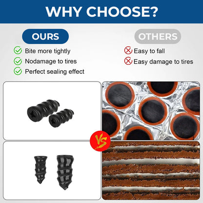 🔥 Last Day 50% OFF 🔥 100 PCS Self-Sealing Tire Repair Rubber Nails Kit with 2 Sizes