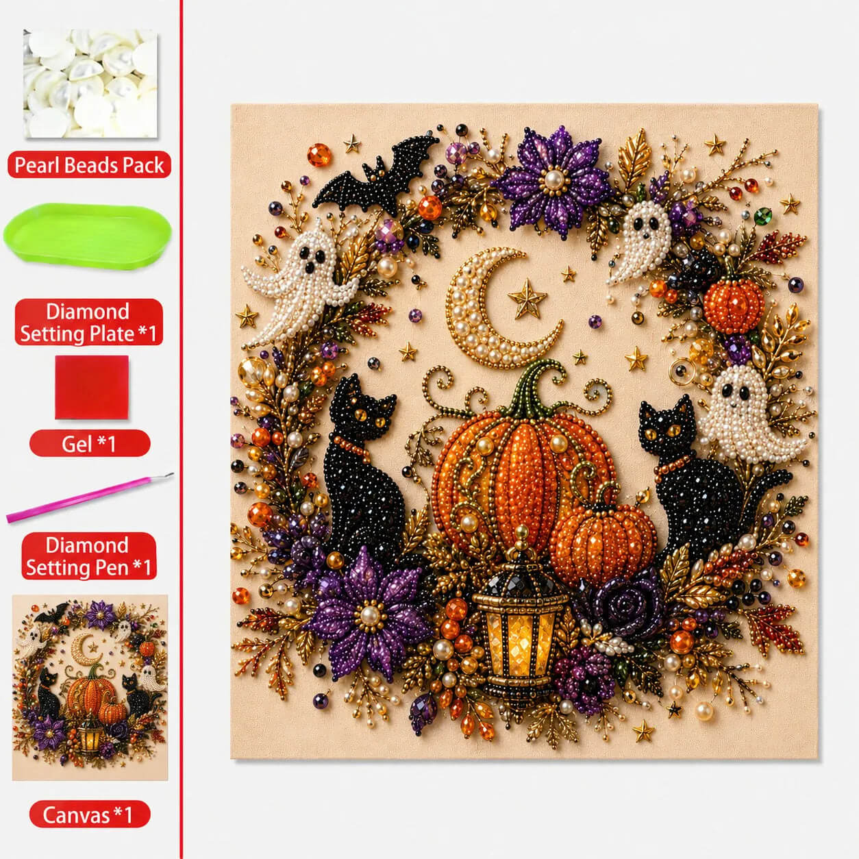 👻✨ Halloween Pearl Art DIY Kit – Turn Tiny Pearls into Spooky-Cute Magic