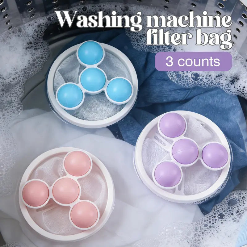 🔥 Flash Sale:Pet Hair & Lint Catcher – Reusable Floating Filter Bag – 3-Pack