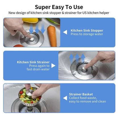 💜 LAST DAY PROMOTION - 50%OFF💜3 in 1 Kitchen Sink Drain Strainer Kitchen Gadgets
