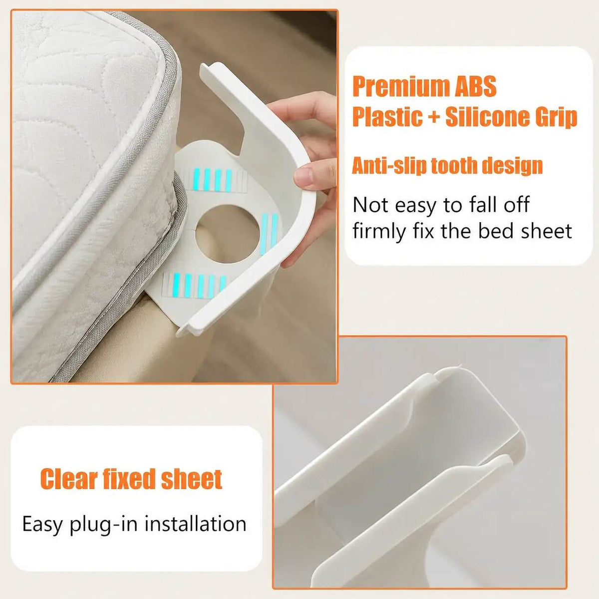 Heavy Duty Bed Sheet Clips & Invisible Mattress Corner Fasteners