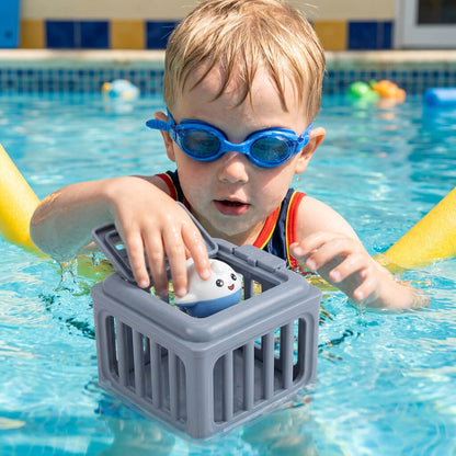 Underwater Ocean Rescue Mission – Diving Pool Game with 6 Interactive Sea Animals & Floating Rescue Cages