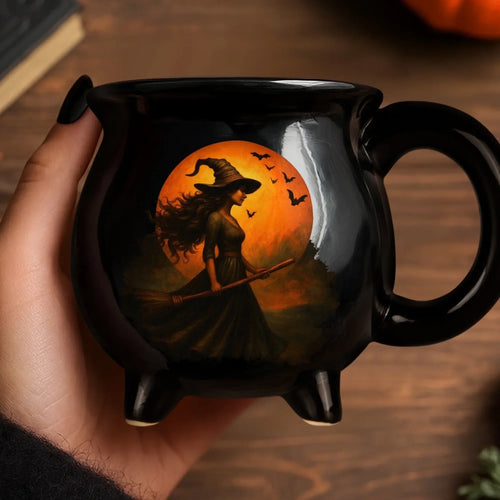 Witch Cauldron Coffee Mug - Wicked Brew Halloween Witchy Gifts For Besties, Sisters, BFF, Family, Yourself