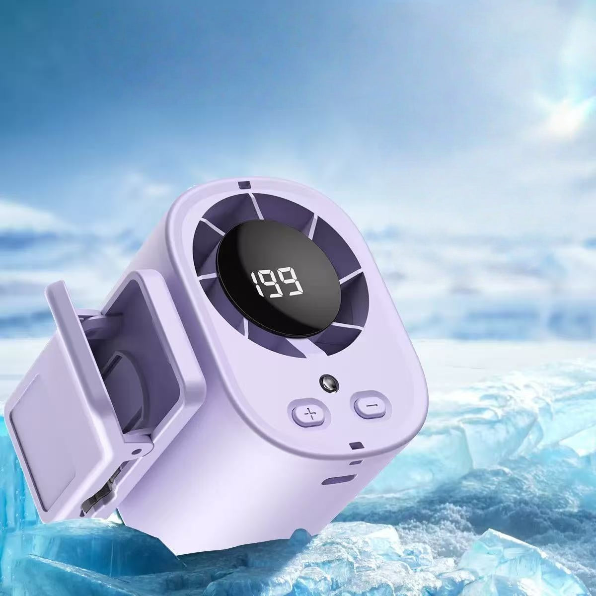 Portable LED Car Clip-On Fan – 360° Rotation & Stepless Speed Control