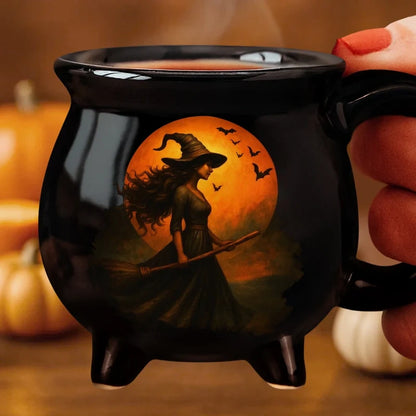Witch Cauldron Coffee Mug - Wicked Brew Halloween Witchy Gifts For Besties, Sisters, BFF, Family, Yourself