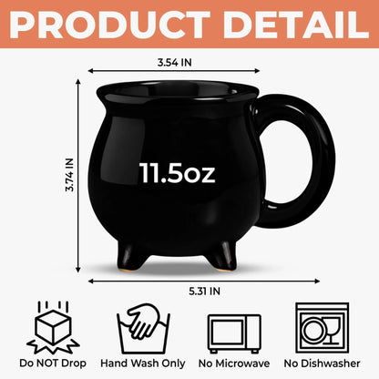Witch Cauldron Coffee Mug - Wicked Brew Halloween Witchy Gifts For Besties, Sisters, BFF, Family, Yourself