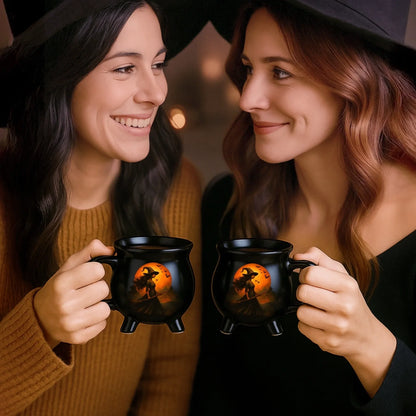 Witch Cauldron Coffee Mug - Wicked Brew Halloween Witchy Gifts For Besties, Sisters, BFF, Family, Yourself