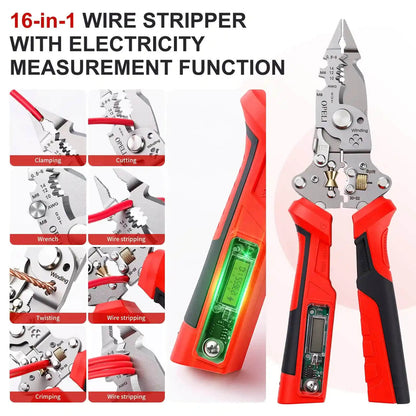 Rechargeable electrician wire stripper pliers