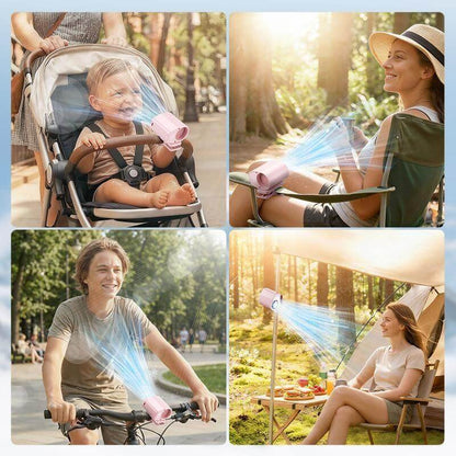 Portable LED Car Clip-On Fan – 360° Rotation & Stepless Speed Control