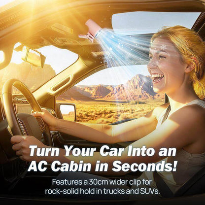 Portable LED Car Clip-On Fan – 360° Rotation & Stepless Speed Control