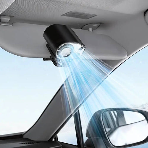 Portable LED Car Clip-On Fan – 360° Rotation & Stepless Speed Control
