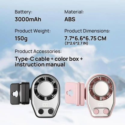 Portable LED Car Clip-On Fan – 360° Rotation & Stepless Speed Control