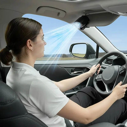 Portable LED Car Clip-On Fan – 360° Rotation & Stepless Speed Control