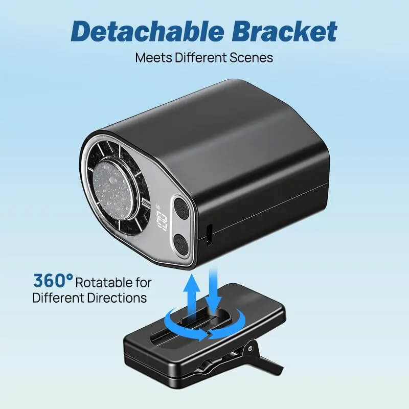 Portable LED Car Clip-On Fan – 360° Rotation & Stepless Speed Control
