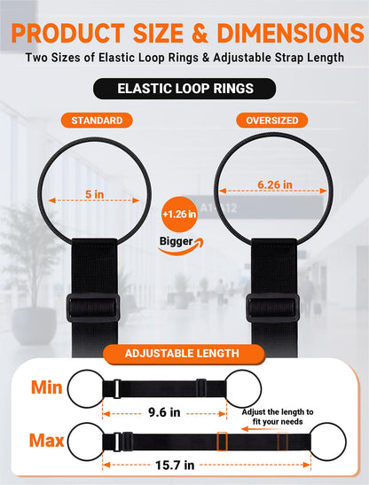 Luggage Strap Connector Set (2-Pack) – Elastic Ring Straps for Suitcases
