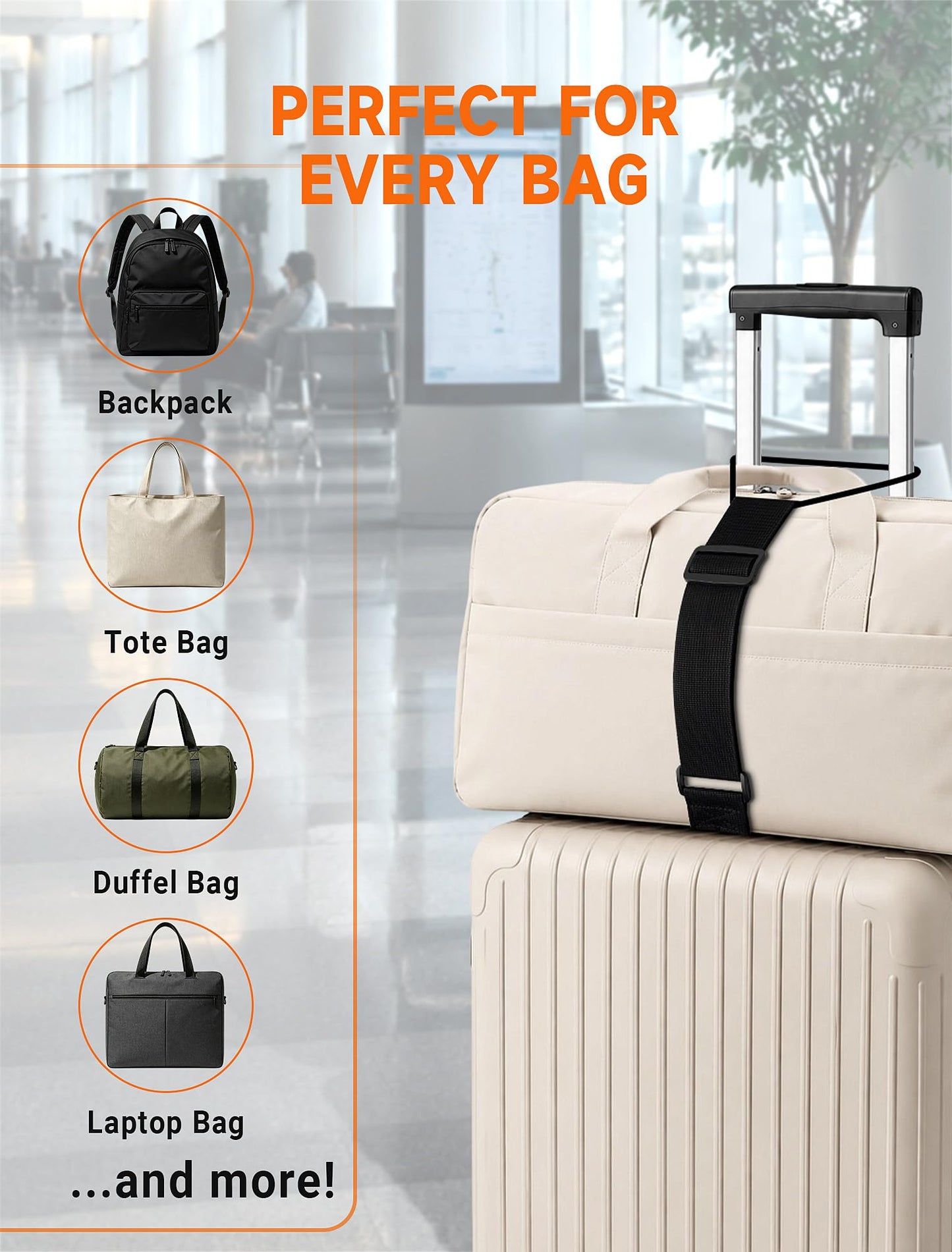 Luggage Strap Connector Set (2-Pack) – Elastic Ring Straps for Suitcases