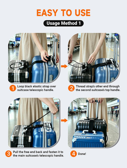 Luggage Strap Connector Set (2-Pack) – Elastic Ring Straps for Suitcases