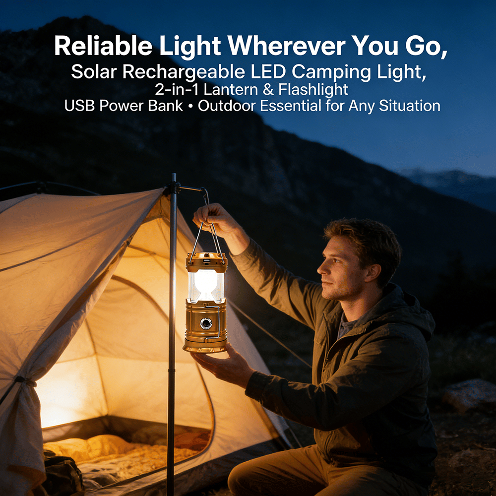 🔥HOT SALE🔦 Solar Rechargeable LED Camping Light