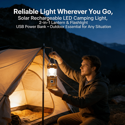 🔥HOT SALE🔦 Solar Rechargeable LED Camping Light